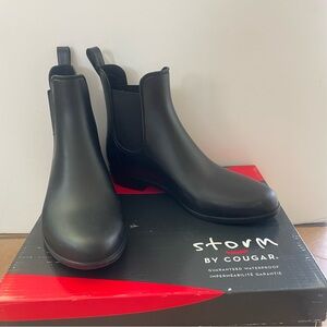 Cougar Black Waterproof Chelsea Rain Boots